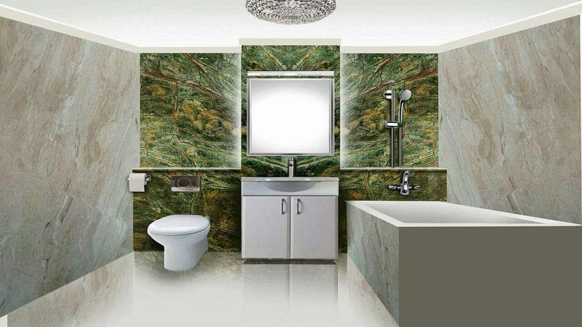 Bano moderno con marmol en Palma de Mallorca